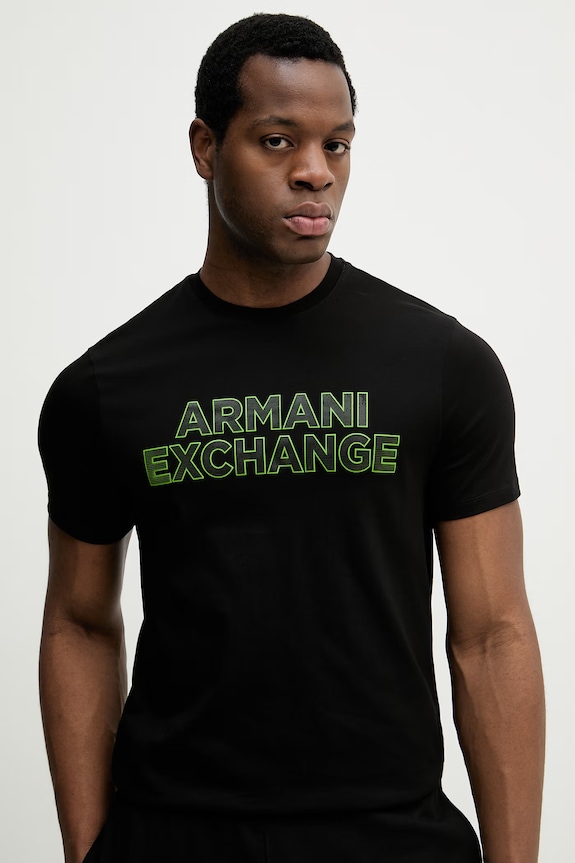 Oblečenie Bavlnené tričko Armani Exchange XM002413.AF10361 čierna
