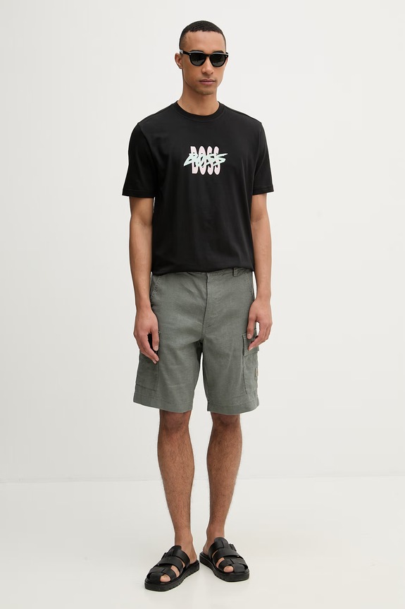 BOSS Orange T-shirt ανδρικό βαμβακερό 50561850 μαύρο SS26