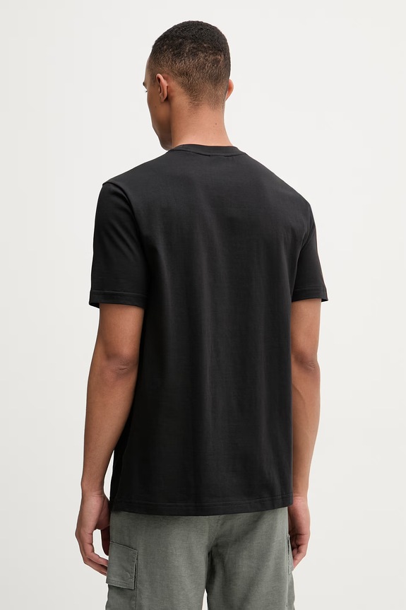 Ρούχα BOSS Orange T-shirt ανδρικό βαμβακερό 50561850 μαύρο