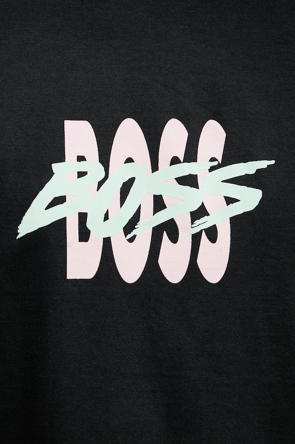 BOSS Orange T-shirt ανδρικό βαμβακερό 50561850 μαύρο