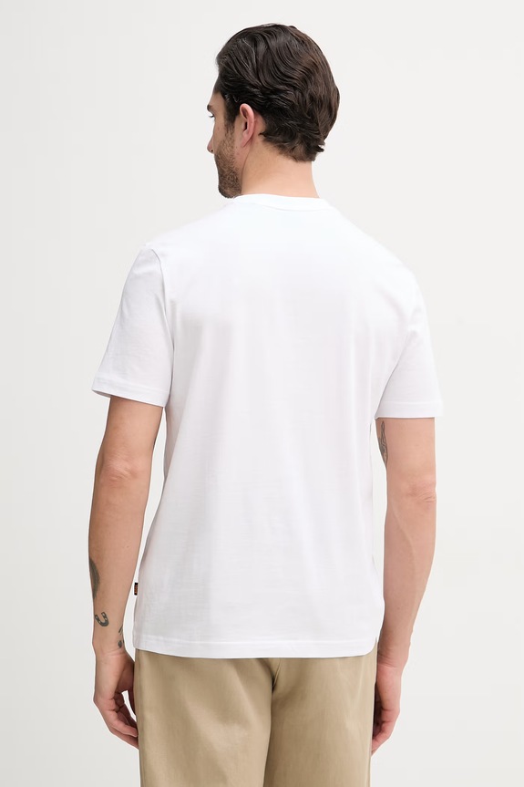 Odzież BOSS Orange t-shirt męski bawełniany 50561853 biały