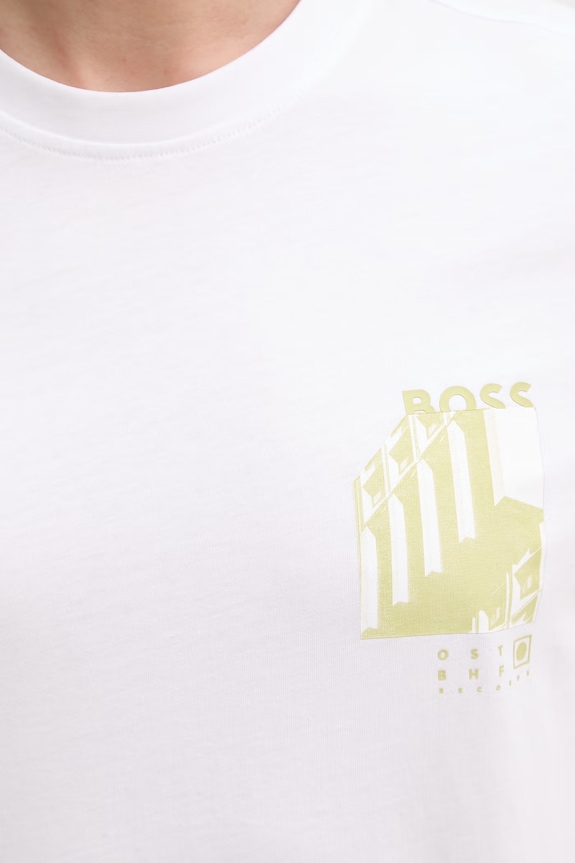 BOSS Orange t-shirt męski bawełniany 50561853 biały