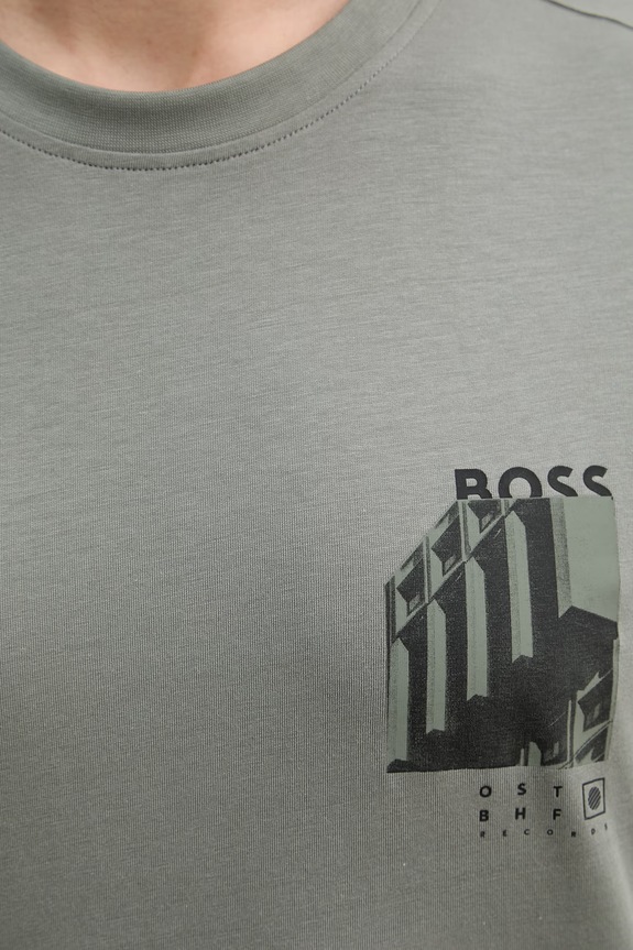 BOSS Orange t-shirt męski bawełniany 50561853 szary