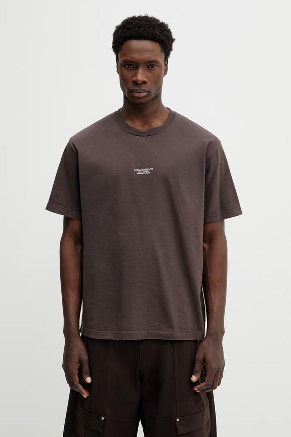 Bavlnené tričko NEIGHBORHOOD TEE SS.12 relaxed hnedá 252PCNH.ST12