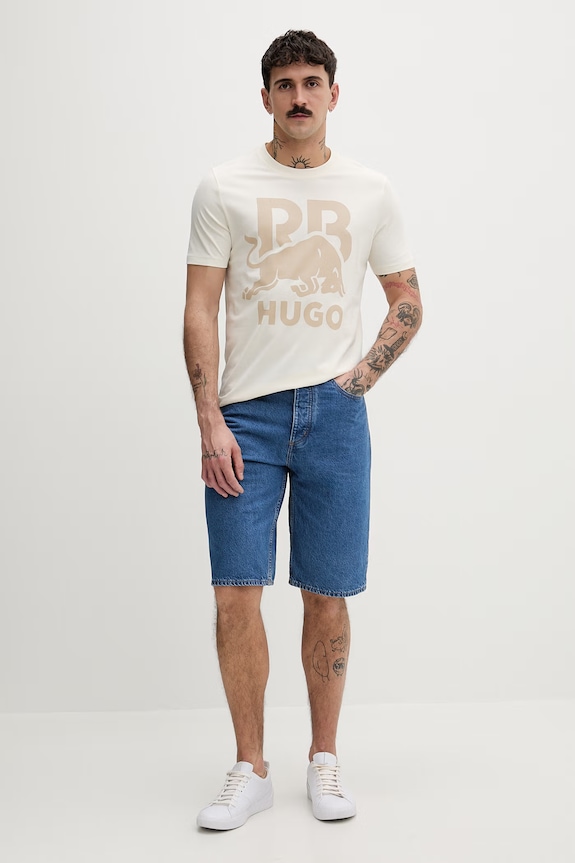 HUGO tricou pentru bărbați, din bumbac Dlix_RB 50559696 bej SS26