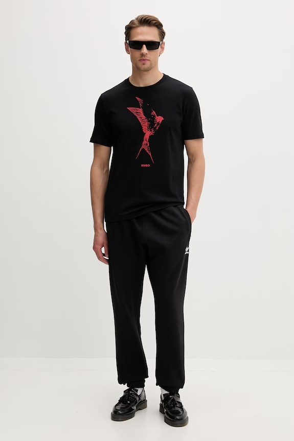 HUGO t-shirt ανδρικό βαμβακερό Duhorse 50557684 μαύρο SS26