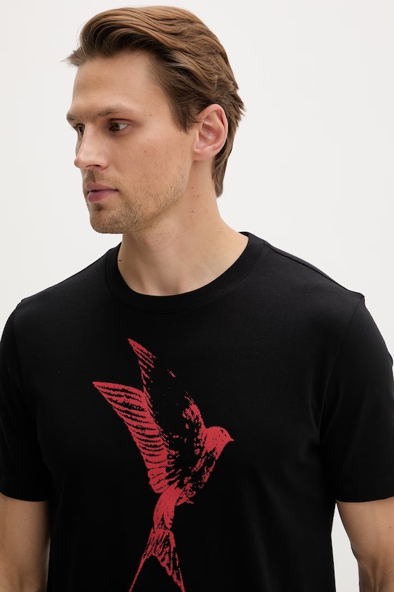 HUGO t-shirt ανδρικό βαμβακερό Duhorse μαύρο 50557684