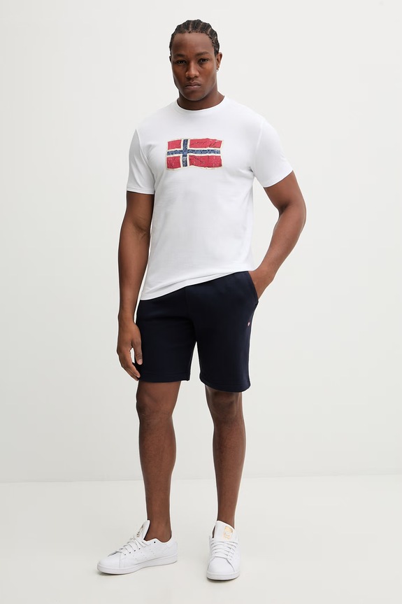 Napapijri t-shirt bawełniany MAHSA NP0A4FZBFX11 biały SS26