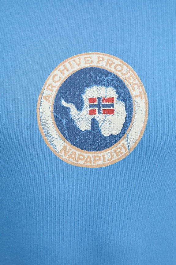 Bavlnené tričko Napapijri PHOS NP0A4G5AB9A1 modrá