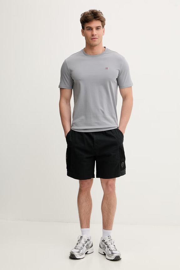 Napapijri T-shirt męski bawełniany SALIS NP0A4H8DHCB1 szary SS26