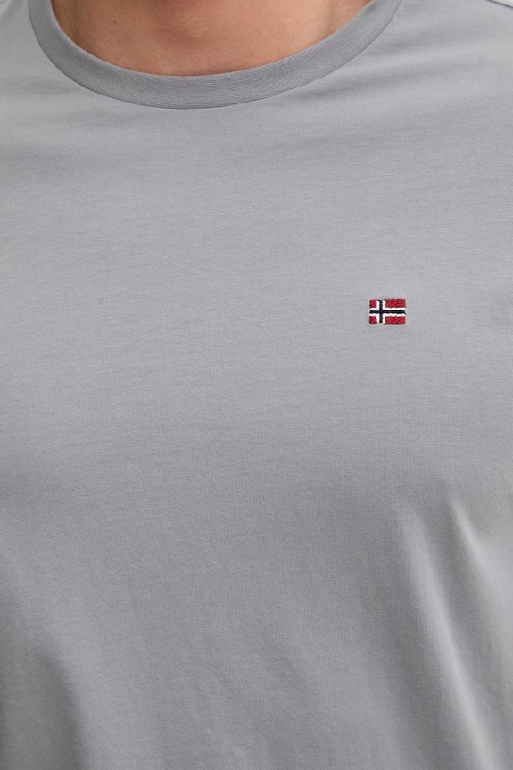 Napapijri T-shirt męski bawełniany SALIS NP0A4H8DHCB1 szary