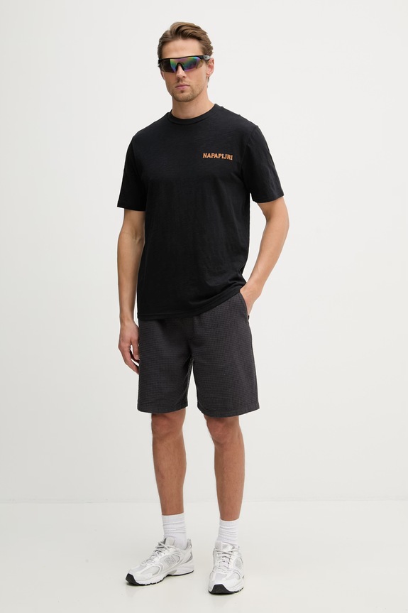 Napapijri t-shirt ανδρικό βαμβακερό S-ELIOR NP0A4HZY9411 μαύρο SS26