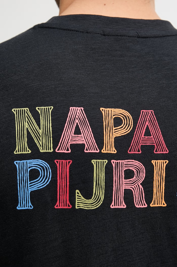 Napapijri t-shirt ανδρικό βαμβακερό S-ELIOR NP0A4HZY9411 μαύρο