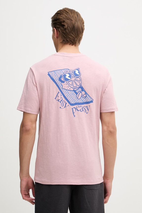 Napapijri T-shirt męski bawełniany S-ELIOR różowy NP0A4HZYP1T1