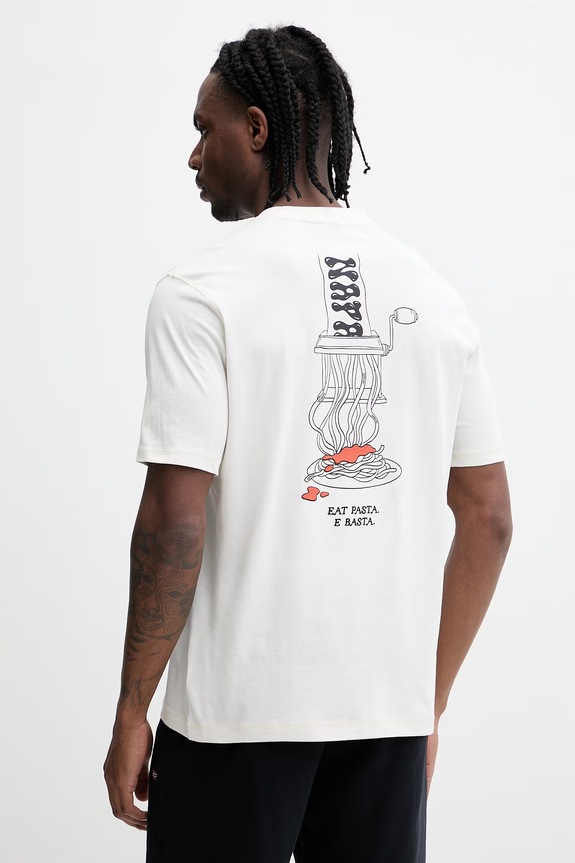 Napapijri t-shirt bawełniany S-SOL nadruk beżowy NP0A4I13N1A1