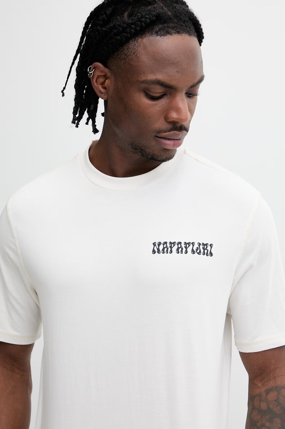 Napapijri t-shirt bawełniany S-SOL beżowy NP0A4I13N1A1