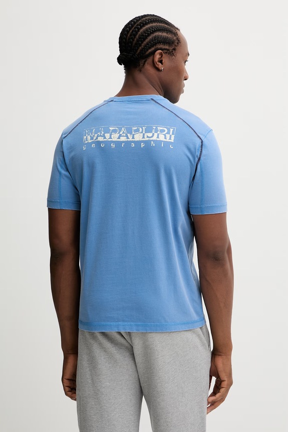 Îmbrăcăminte Napapijri tricou din bumbac REFLECT NP0A4ICLB9A1 albastru