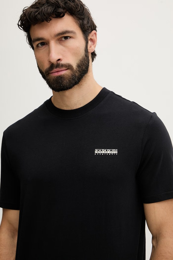 Napapijri tricou bărbătesc bumbac SMALL BOX negru NP0A88TR9411