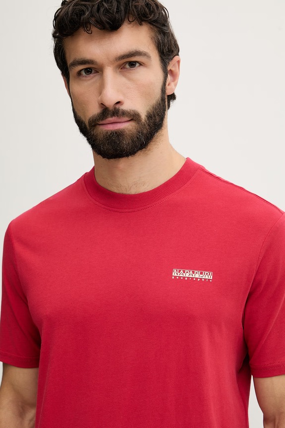 Napapijri tricou bărbătesc din bumbac SMALL BOX rosu NP0A88TRRAQ1