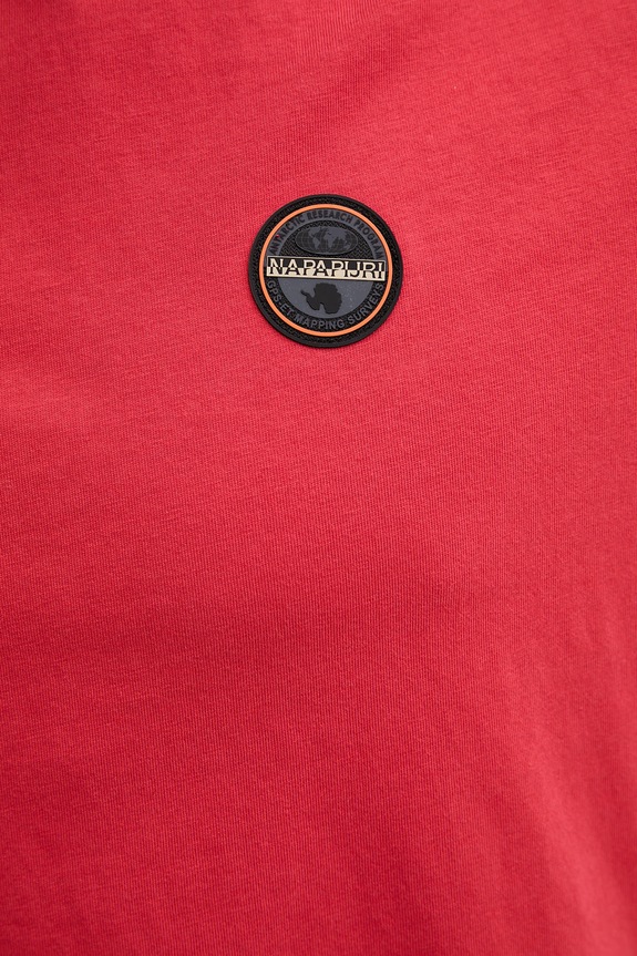 Bavlněné tričko Napapijri S-Badge NP0A8949RAQ1 červená