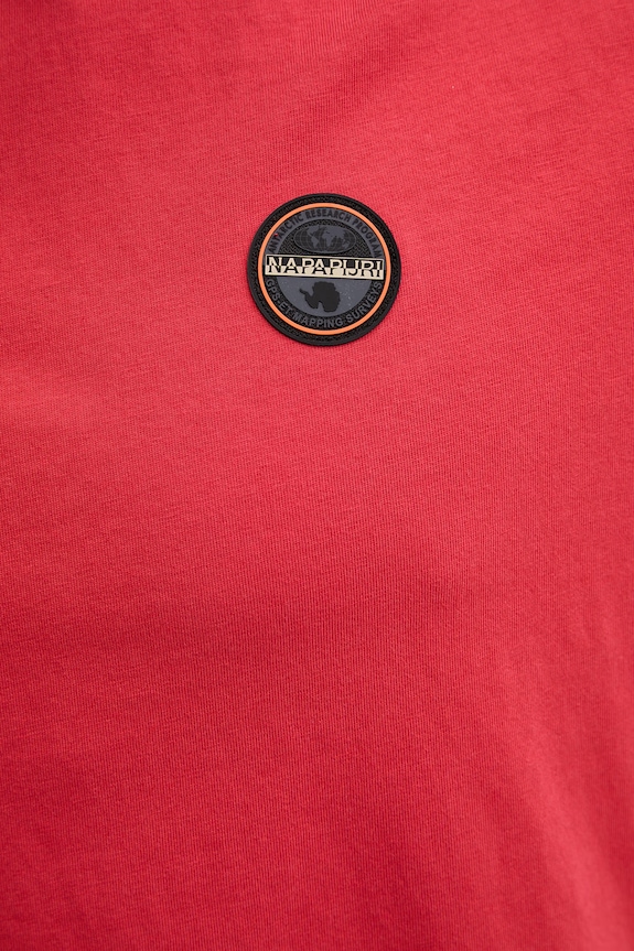 Bavlněné tričko Napapijri S-Badge NP0A8949RAQ1 červená