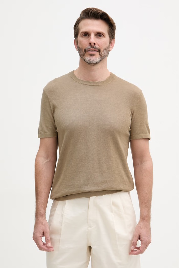 Joop! t-shirt męski bawełniany beżowy 30101531