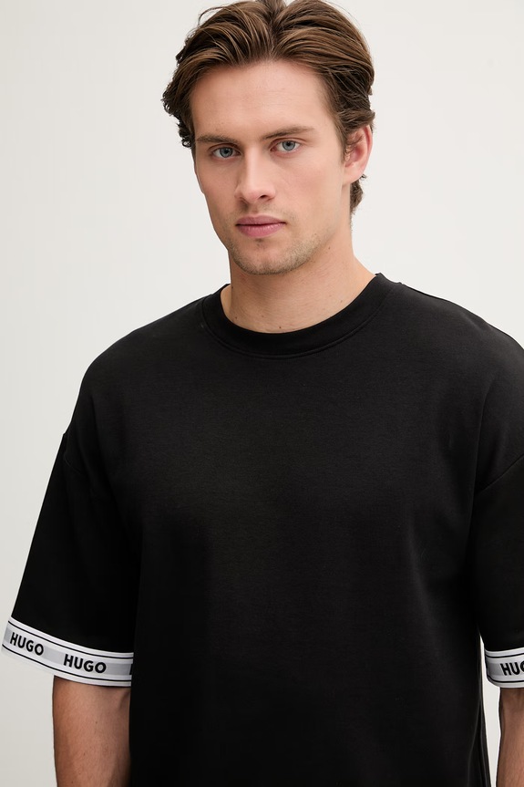 HUGO lounge t-shirt ανδρικό βαμβακερό με ελαστάν TADE T-SHIRT μαύρο 50559725