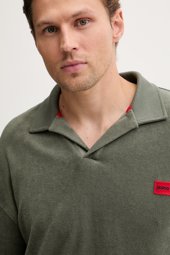 HUGO polo tričko pánske s bavlnou TERRANCE POLO SHIRT zelená 50559744
