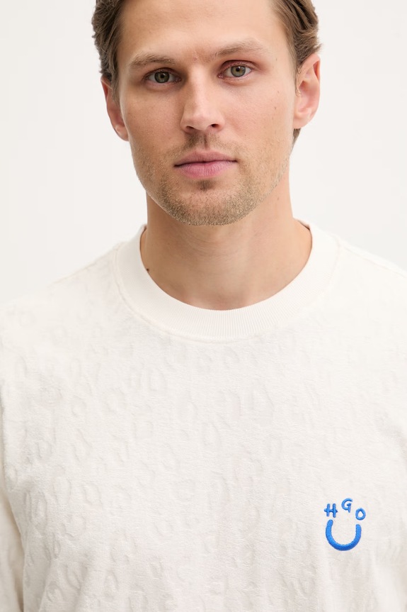 HUGO Blue tricou pentru bărbați, din bumbac Nagutee bej 50557808