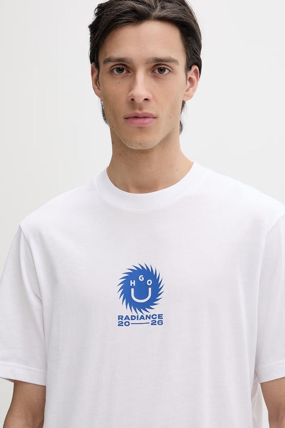 Bavlnené tričko Hugo Blue Nunarix biela 50560047