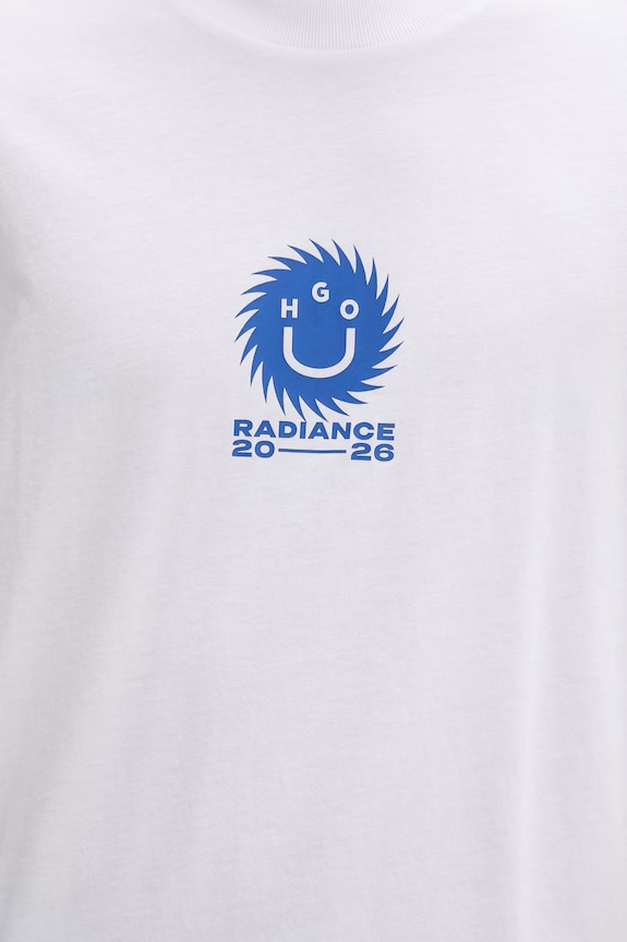 Bavlnené tričko Hugo Blue Nunarix 50560047 biela