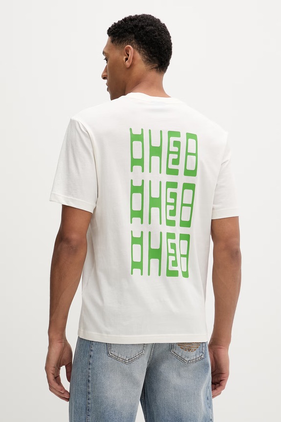 Odzież Hugo Blue t-shirt bawełniany Nunarix 50560047 beżowy