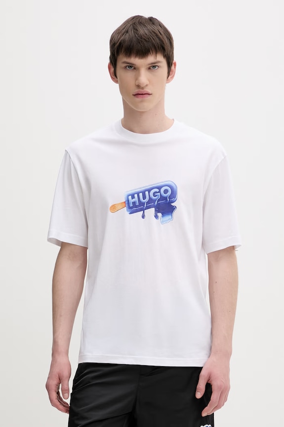 HUGO Blue футболка чоловіча бавовняна Noglasy білий 50560049