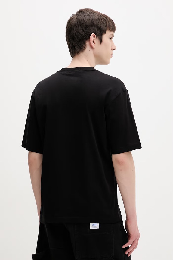 Odzież HUGO Blue t-shirt męski bawełniany Noglasy 50560049 czarny