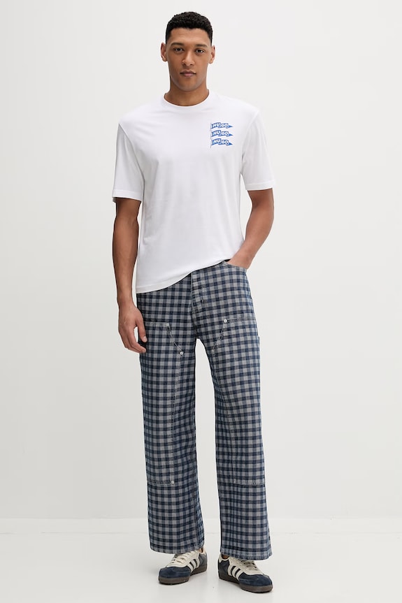 Hugo Blue tricou din bumbac Nalien 50560060 alb SS26
