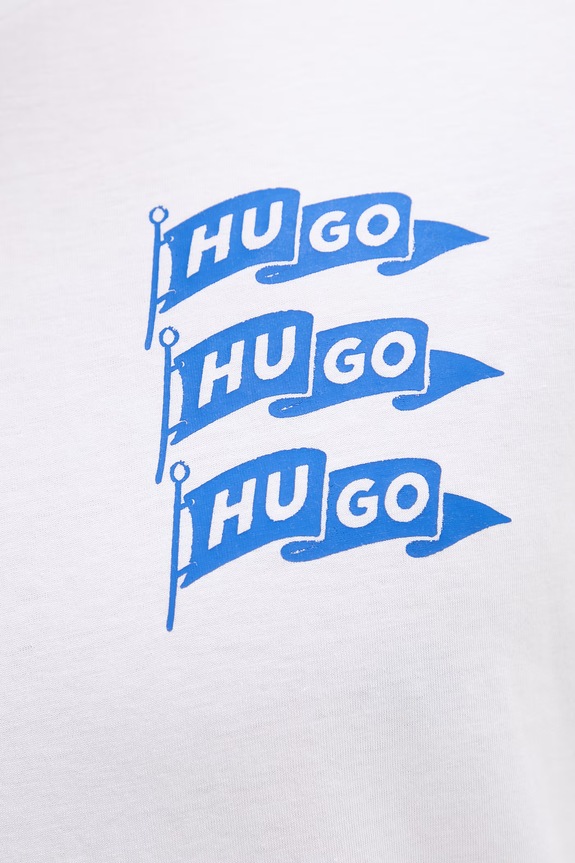 Bavlnené tričko Hugo Blue Nalien 50560060 biela