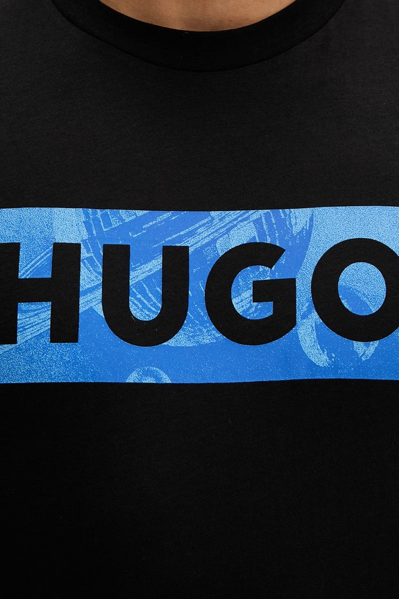 Bavlnené tričko Hugo Blue Nalien 50560060 čierna