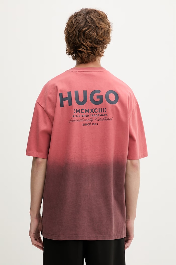HUGO Blue tričko pánske bavlnené Nalono_F červená 50560732