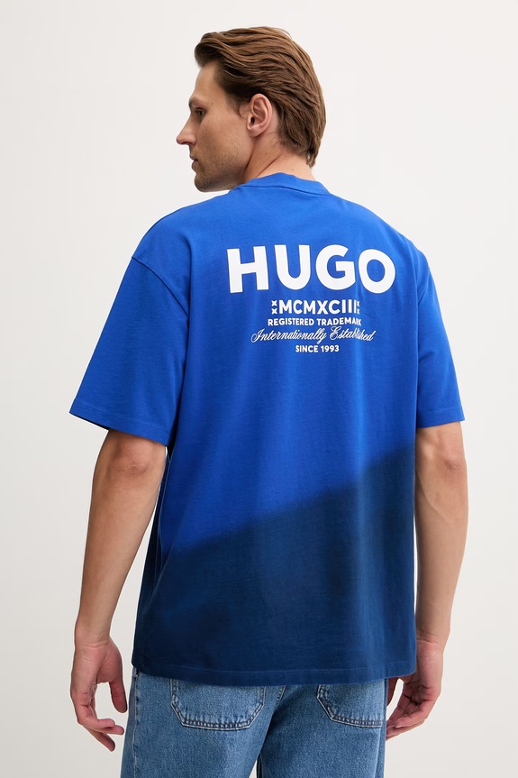 HUGO Blue tričko pánske bavlnené Nalono_F modrá 50560732