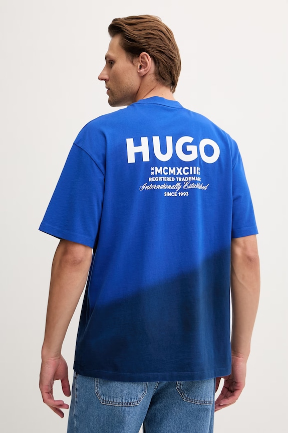 HUGO Blue tričko pánske bavlnené Nalono_F modrá 50560732
