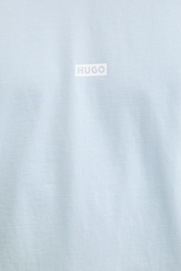 HUGO Blue T-shirt męski bawełniany Nalono_F 50560732 niebieski