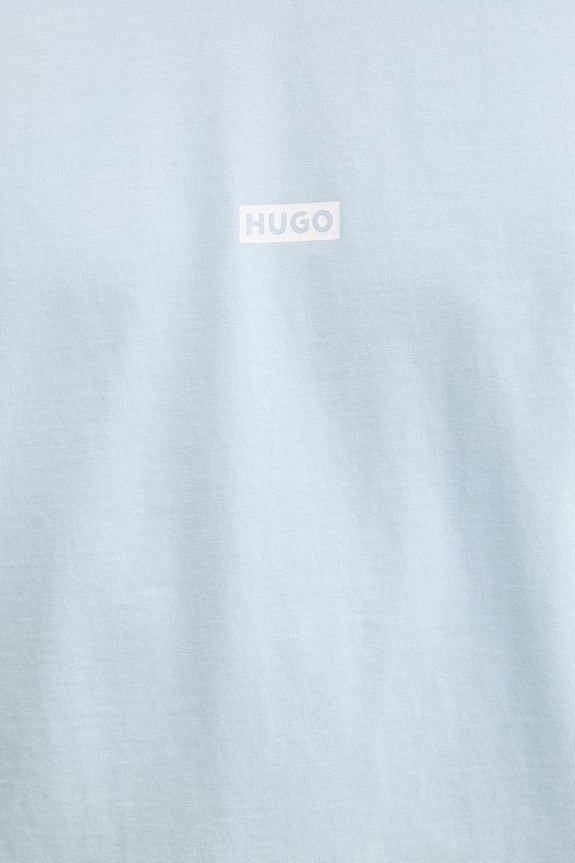 HUGO Blue T-shirt męski bawełniany Nalono_F 50560732 niebieski