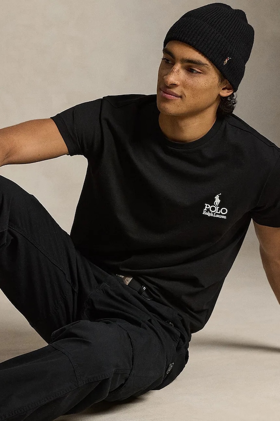 Polo Ralph Lauren JERSEY-SSL-TSH T-shirt bawełniany męski 710981136501 czarny