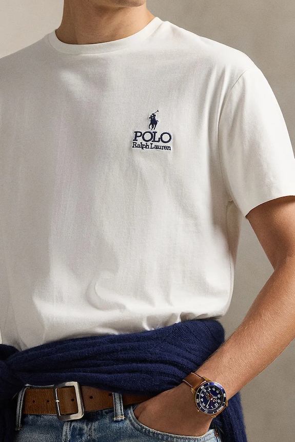 Pamučna majica Polo Ralph Lauren JERSEY-SSL-TSH bijela 710981136504