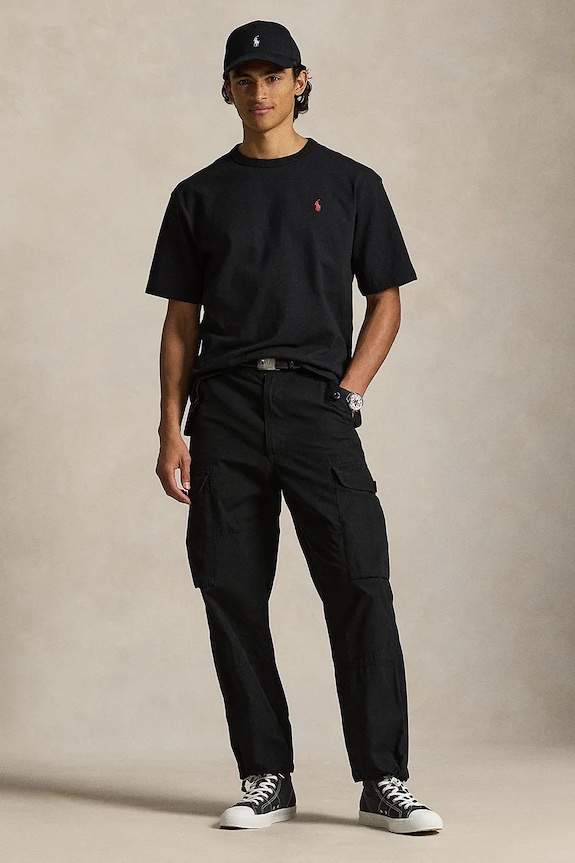 Clothing Polo Ralph Lauren cotton t-shirt JERSEY-KNT-T-SHIRT 710A12979001 black