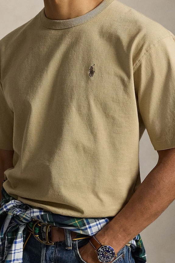 Polo Ralph Lauren t-shirt bawełniany JERSEY-KNT-T-SHIRT zielony 710A12979002