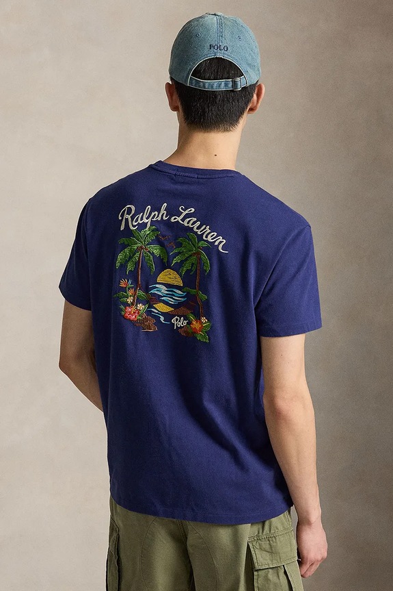 Polo Ralph Lauren JERSEY-KNT-T-SHIRT тениска памучна мъжка 710B14586001 син SS26