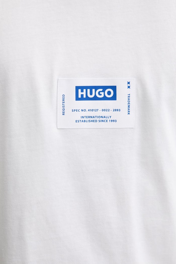 HUGO Blue top męski bawełniany Nurazak 50557812 biały