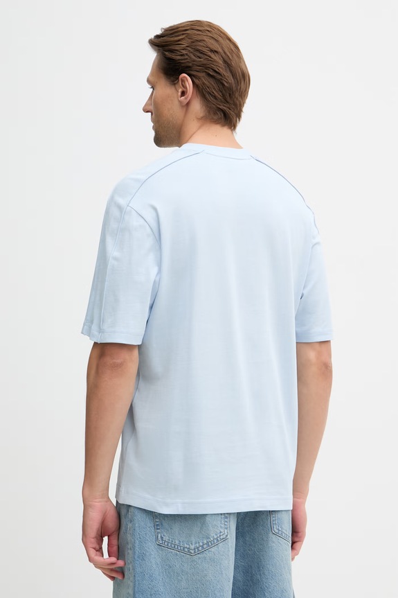 Odzież HUGO Blue T-shirt męski bawełniany Nurazti 50557813 niebieski