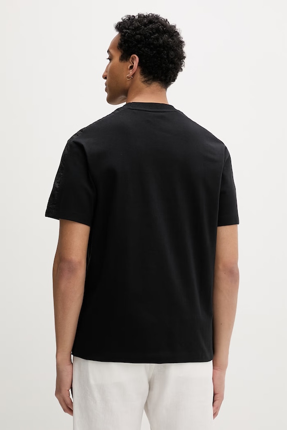 Ρούχα HUGO t-shirt ανδρικό βαμβακερό Drostee 50556580 μαύρο